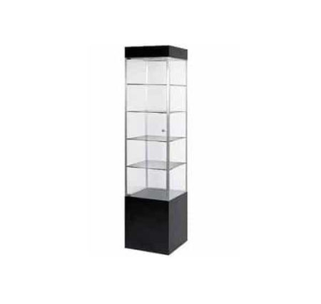 FixtureDisplays® 40X16.5X78 Glass Showcase Display Case with LED Lights  5-Tier Shelf Floor Stand 119956 
